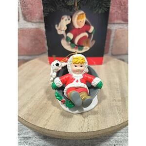1991 Santa's Best Christmas Charmers Tagging Along First Edition Ornament